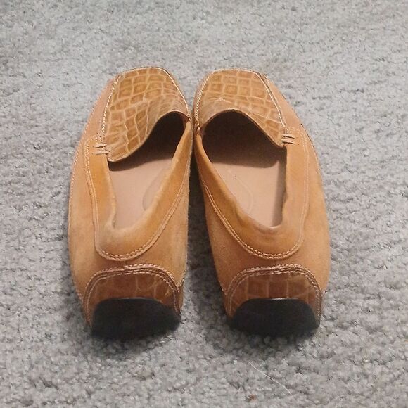 Nurture leather tan crocodile casual slip on loafers Sz 7.5 EUC - Picture 4 of 9